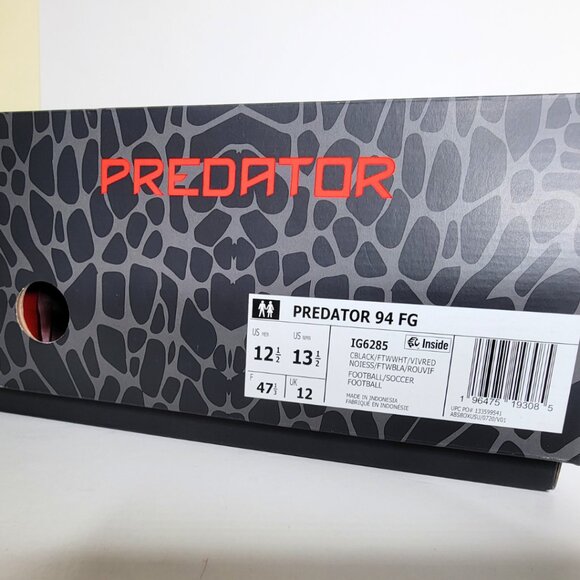SIZE 12.5M - ADIDAS PREDATOR 94 FIRM GROUND CLEATS LIMITED EDITION - 1 of 1994 - Picture 3 of 11
